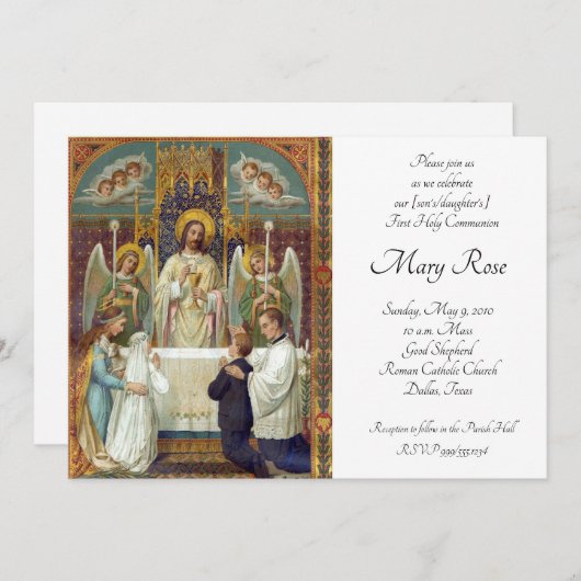 Halt Ehrfurchts-in den ersten Einladung (Vorne/Hinten)