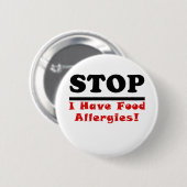 Halt I haben Nahrungsmittelallergien Button (Vorne & Hinten)