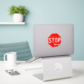 HALT ihn Aufkleber (Laptop auf Schreibtisch)