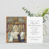 Halt in der Ehrfurchts-ersten Kommunion Einladung (Stehend Vorderseite)