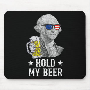 Halt mein Bier George Washington Patriot Lustig 4. Mousepad