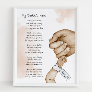 Halt meine Hand Daddy Andenken Gedicht Dad Geschen Poster