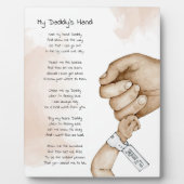 Halt meine Hand Daddy Keepake Gedicht Vater Gesche Fotoplatte (Vorderseite)