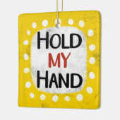 Halt meine Hand Keramikornament (Links)