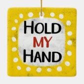 Halt meine Hand Keramikornament (Rückseite)