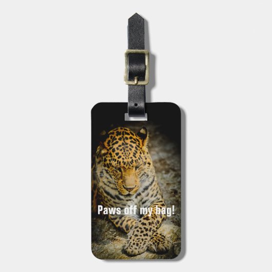 Halt meine Tasche ab! Leopard-Gepäckanhänger Gepäckanhänger (Vorderseite vertikal)