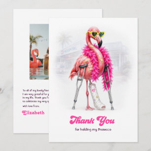 Halt meinen Prosecco Lustiger Flamingo Junggeselli Dankeskarte