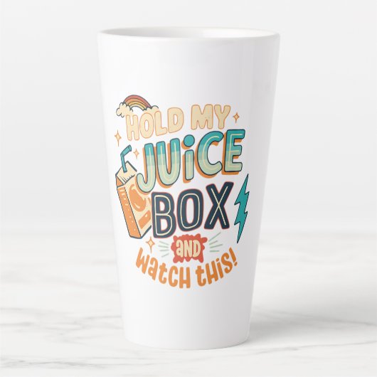 Halt meinen Saftkarton und schau dir das an Milchtasse (Vorderseite)