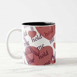 "Halt mich" Romantisches Herz-Muster-Tasse – Süße  Zweifarbige Tasse