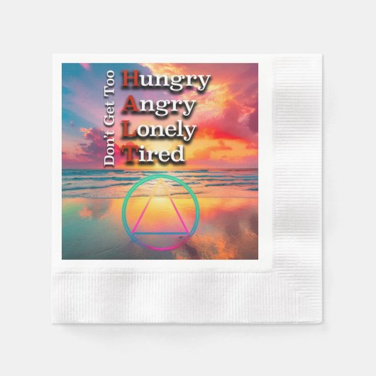 HALT Recovery Slogan Sunrise Serviette (Vorderseite)