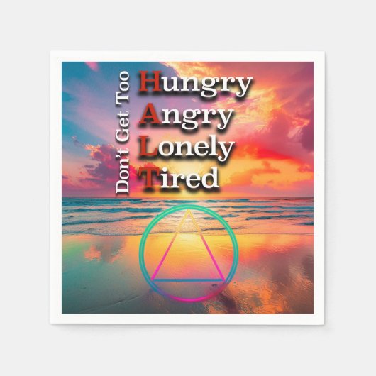 HALT Recovery Slogan Sunrise Serviette (Vorderseite)