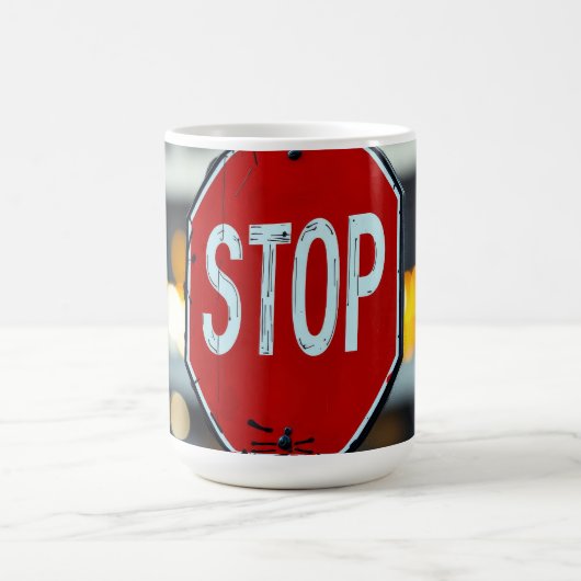 Halt Schild Kaffeetasse (Mittel)