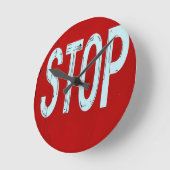 Halt Schild  Runde Wanduhr (Winkel)