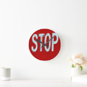 Halt Schild  Runde Wanduhr (Zuhause)