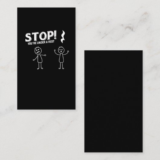 HALT sind SIE UNTER EINER ERHOLUNG - lustiges Visitenkarte (Vorne/Hinten)