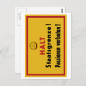 Halt Staatsgrenze! Berliner Mauer, deutsches Zeich Postkarte (Vorne/Hinten)