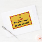 Halt Staatsgrenze! Berliner Mauer, deutsches Zeich Rechteckiger Aufkleber (Umschlag)