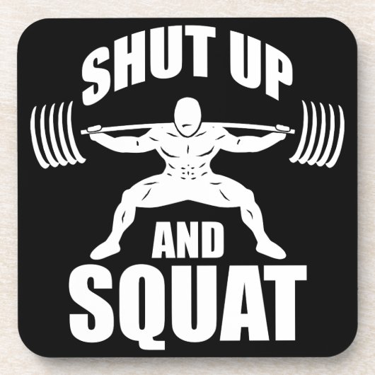 Halt und Squat - Workout Motivierend Untersetzer (Vorderseite)