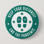 Halte Abstand Button (Vorderseite)