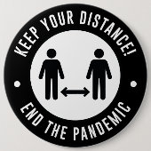 Halte Abstand Button (Vorderseite)
