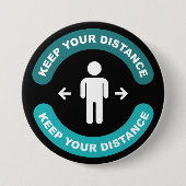Halte Abstand Button (Vorderseite)
