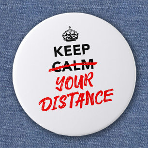 Halte Abstand - Social Distancing Slogan Button