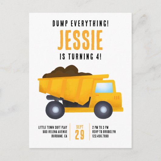 Halte alles! Baugewerbe Einladung Postkarte (Vorderseite)