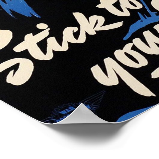 Halte dich an den Job! Amerikanische Krieger auf d Poster (Ecke)