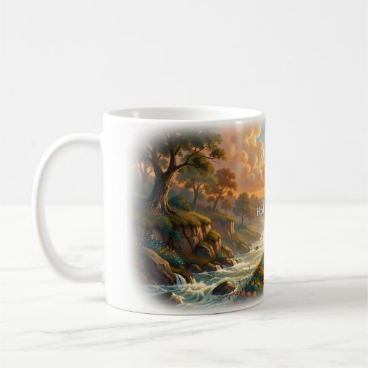 Halte dich an den Wonder River Path Becher Kaffeetasse (Links)
