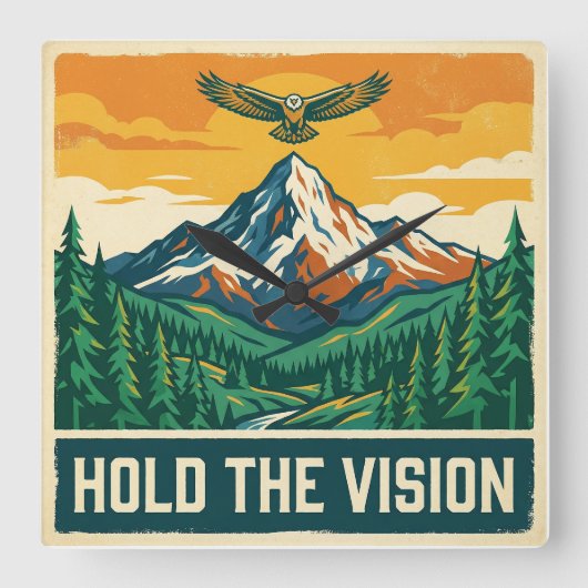 Halte die Vision Quadratische Wanduhr (Vorderseite)