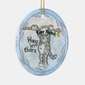 Halte Durch Katze Keramik Ornament (Rechts)