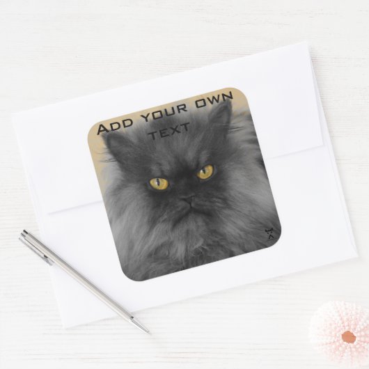 Halte es an... quadratischer aufkleber (Umschlag)