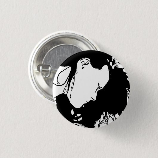 Halte ihr Haar zurück Button (Vorne & Hinten)