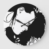 Halte ihr Haar zurück Große Wanduhr (Vorderseite)