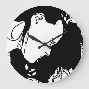 Halte ihr Haar zurück Große Wanduhr