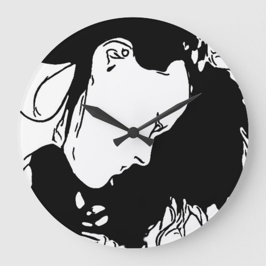 Halte ihr Haar zurück Große Wanduhr (Vorderseite)