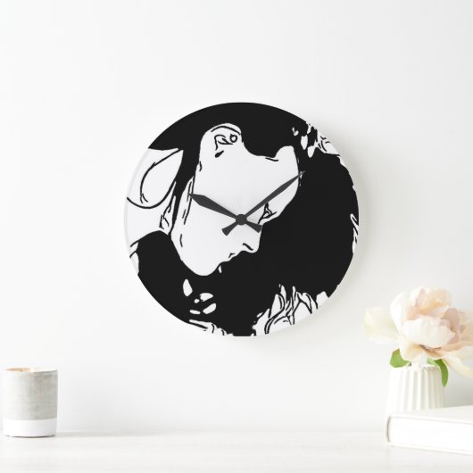 Halte ihr Haar zurück Große Wanduhr (Zuhause)