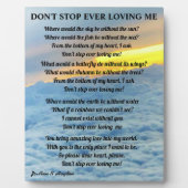 HALTE NICHT AUF, MICH JEMALS ZU LIEBEN FOTOPLATTE (Vorderseite)