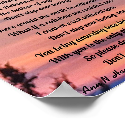 HALTE NICHT AUF, MICH JEMALS ZU LIEBEN POSTER (Ecke)