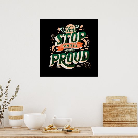 Halte nicht auf poster (Küche)