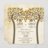 Haltegriffe Bäume Liebe Rustikale Hochzeit im Herb Einladung (Vorne/Hinten)