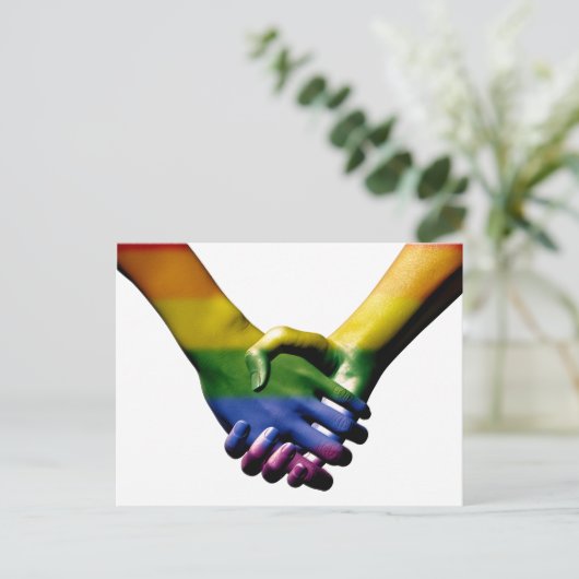 Haltegriffe von Gays Pride Postkarte (Stehend Vorderseite)