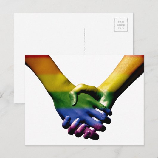 Haltegriffe von Gays Pride Postkarte (Vorne/Hinten)