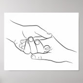 Haltehandschuhe Minimal Line Art Niedlich Einfach  Poster (Vorne)