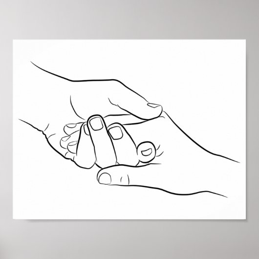 Haltehandschuhe Minimal Line Art Niedlich Einfach Poster (Vorne)