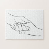 Haltehandschuhe Minimal Line Art Niedlich Einfach  Puzzle (Horizontal)