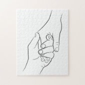 Haltehandschuhe Minimal Line Art Niedlich Einfach  Puzzle (Vertikal)