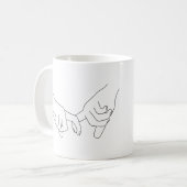 Haltehandschuhe Minimal Line Art Niedlich Einfache Kaffeetasse (Vorderseite Links)
