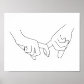 Haltehandschuhe Minimal Line Art Niedlich Einfache Poster (Vorne)