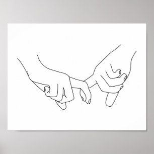 Haltehandschuhe Minimal Line Art Niedlich Einfache Poster